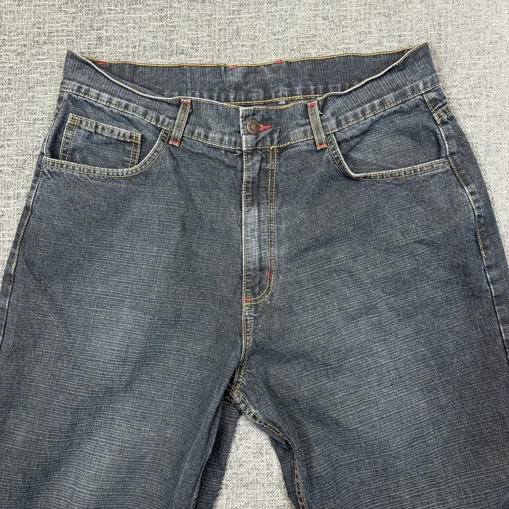 Sinister Brand Jeans Mens 36x30 Blue‎ Straight Leg Money Print Pocket Y2K VTG